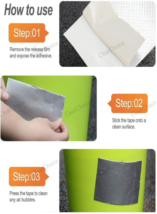 ClearChoice:- Leakage Repair Waterproof Tape For Pipe Leakage Roof Water Tape Aluminium Foil Waterproof Adhesive Tape(Silver)(1 Pis) - Image 4